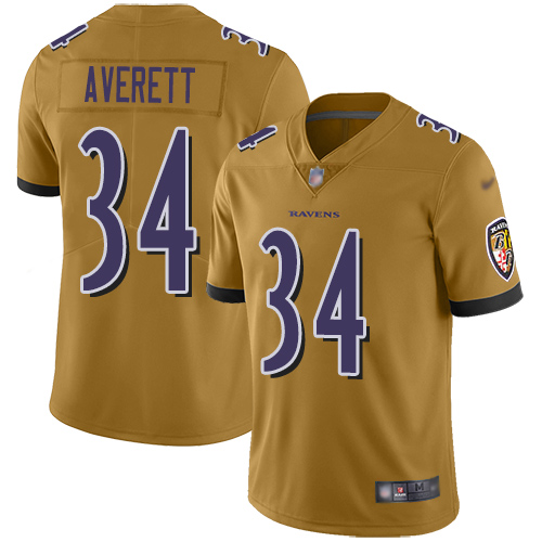 Baltimore Ravens nike_ravens_3799Limited Gold Men Anthony Averett Jersey NFL Football #34 Inverted Legend->women nfl jersey->Women Jersey